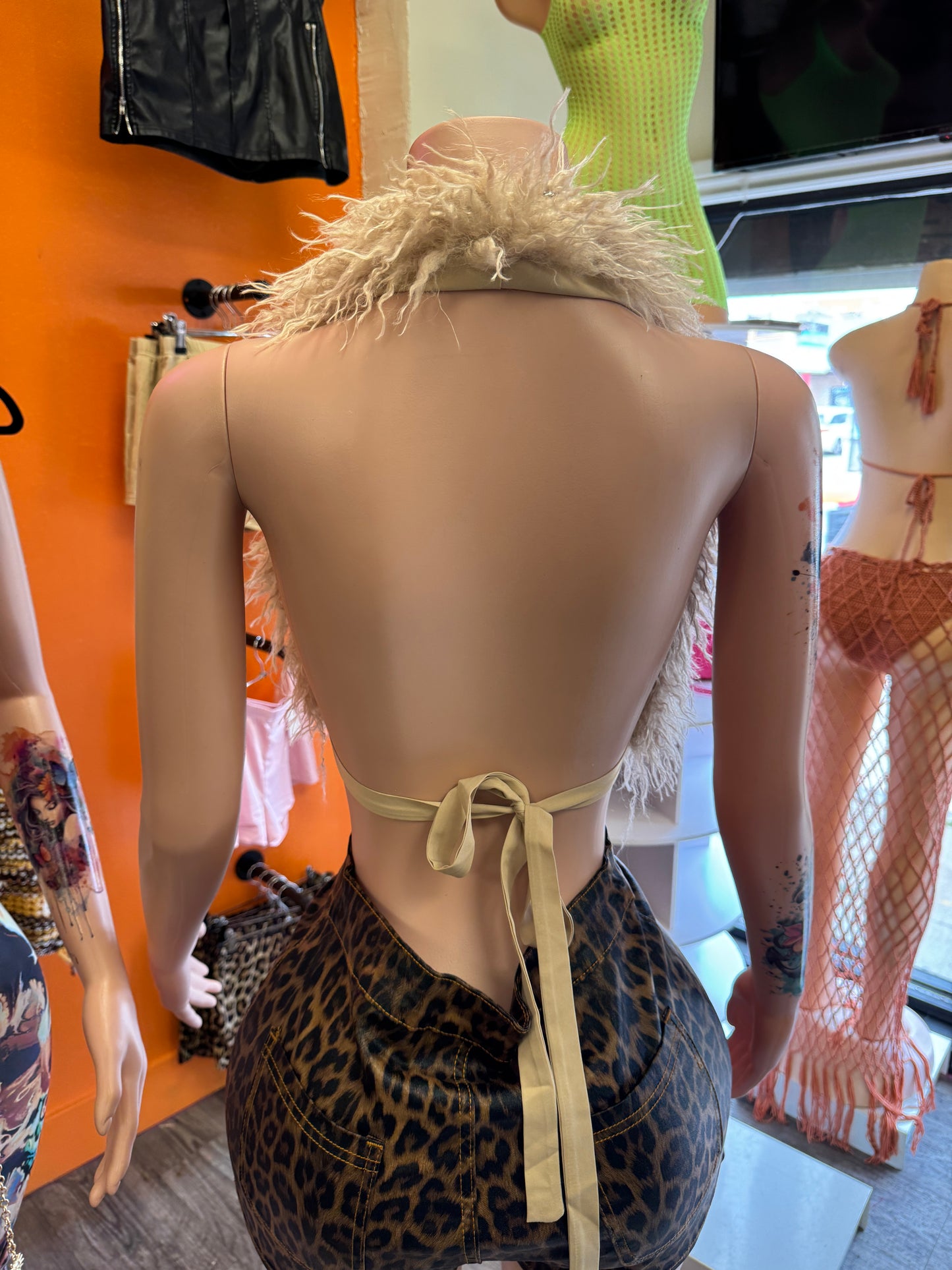 Backless Fur Top