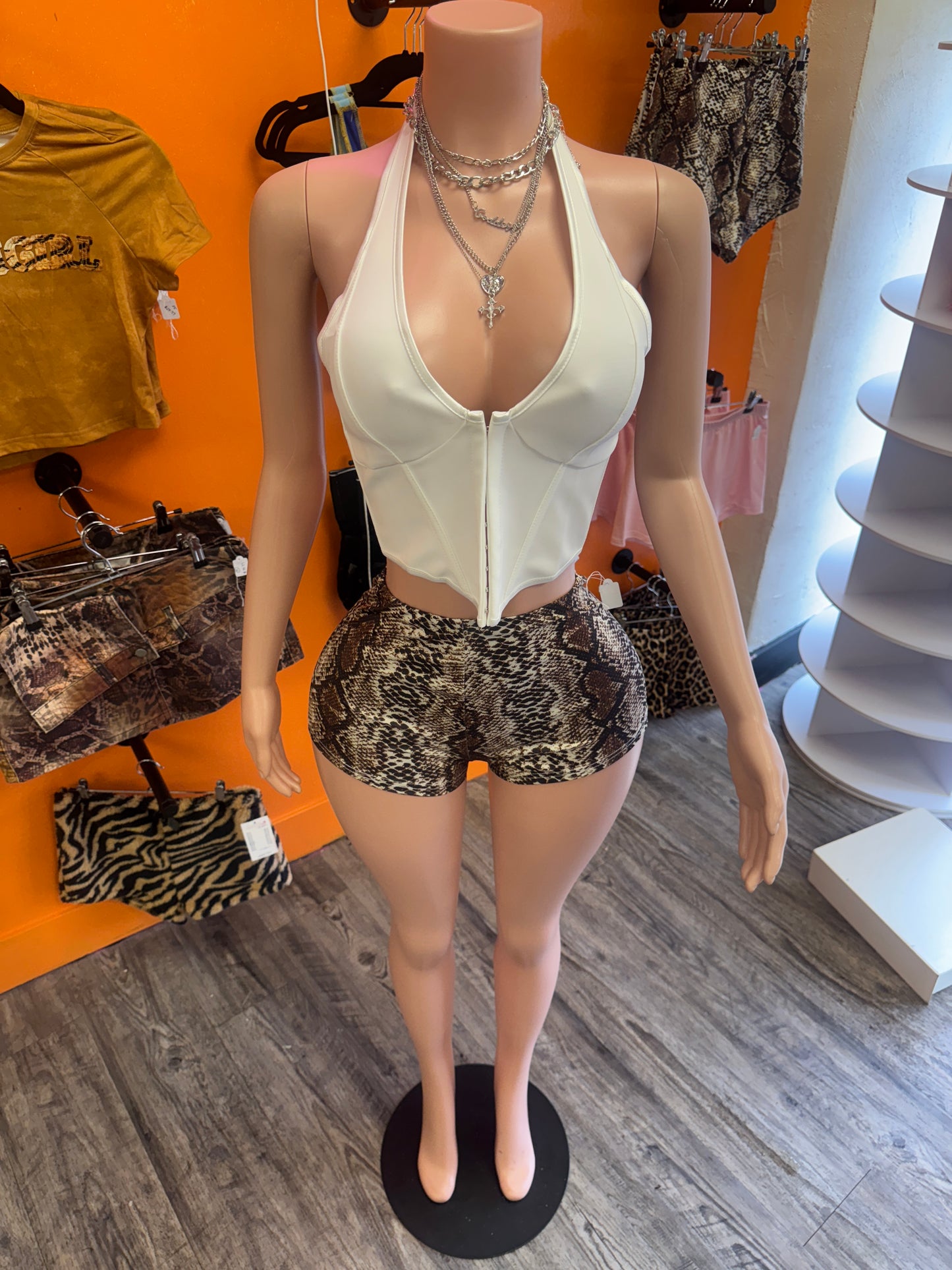 Baddie Snakeskin Shorts