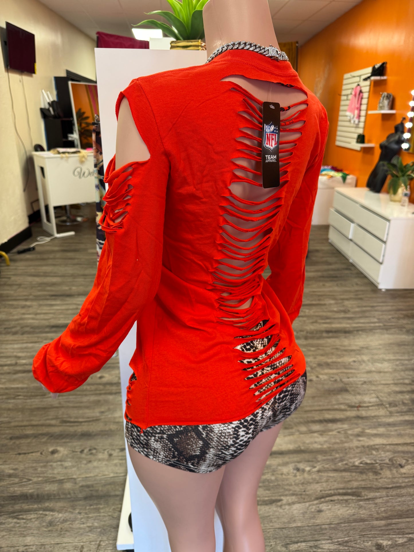 Browns Custom Distressed Sweatshirt Top
