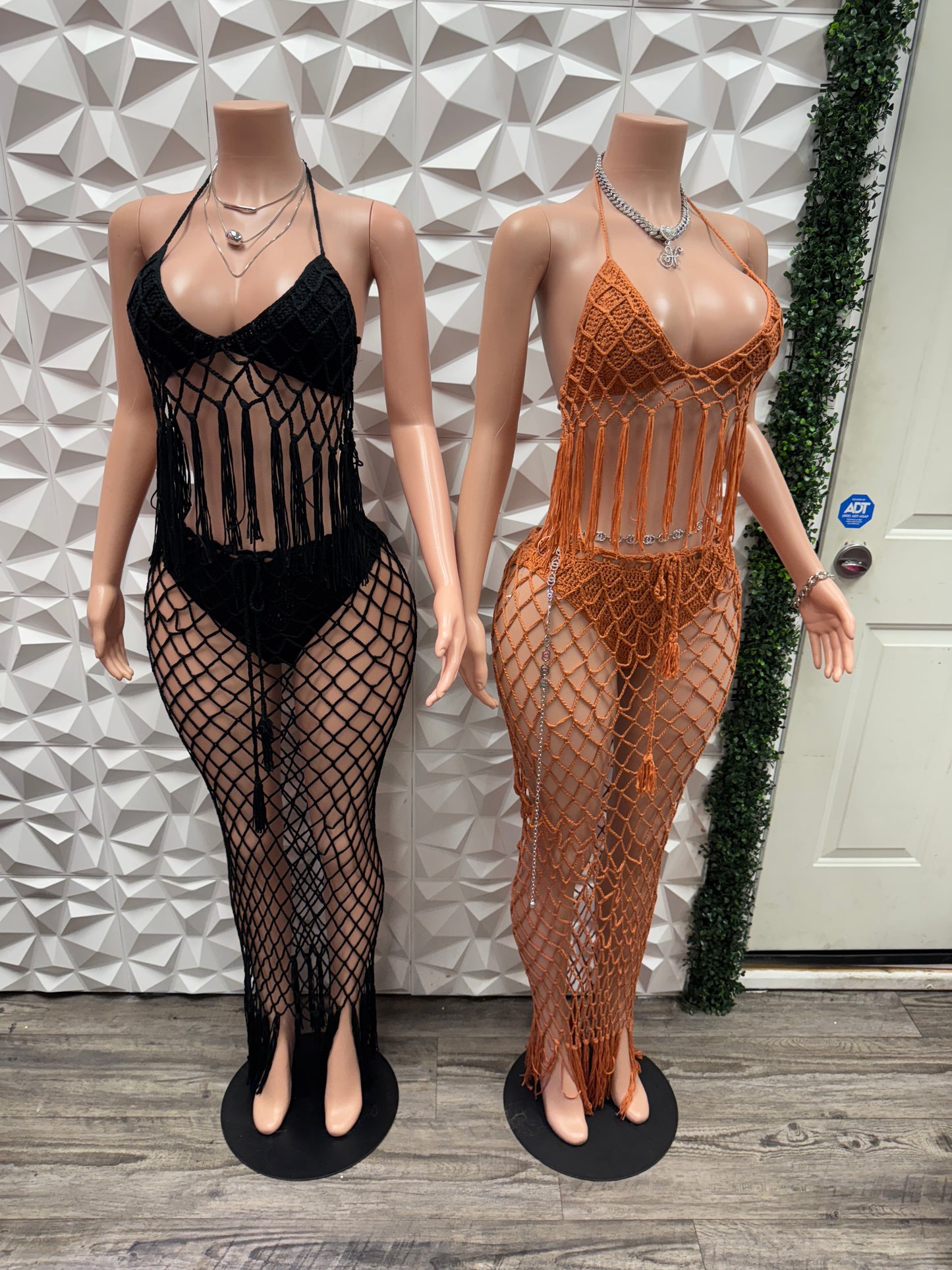 Fringe Croche Swimsuit Cover Up Set