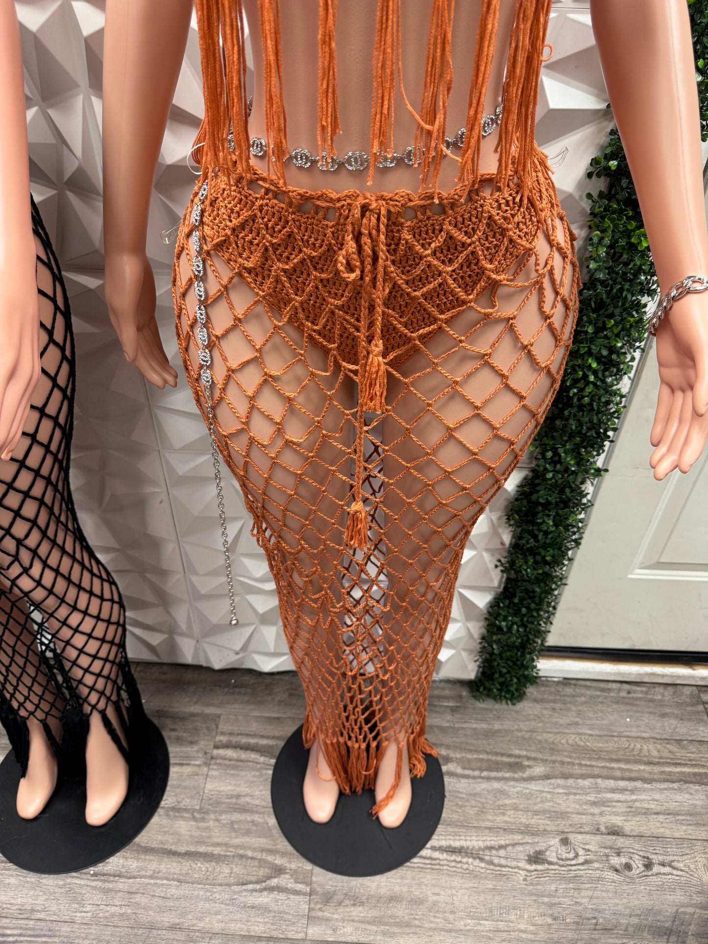 Fringe Croche Swimsuit Cover Up Set
