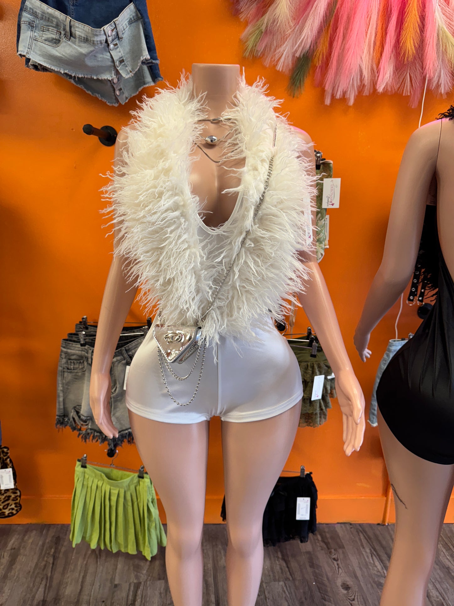 Baddie Fur Romper