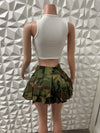 Camo Pleated Skirt