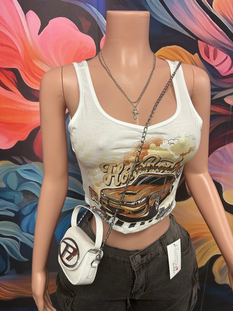 Crop Graphic Tank Top