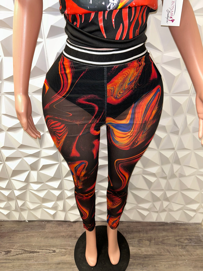 Trendy mesh leggings