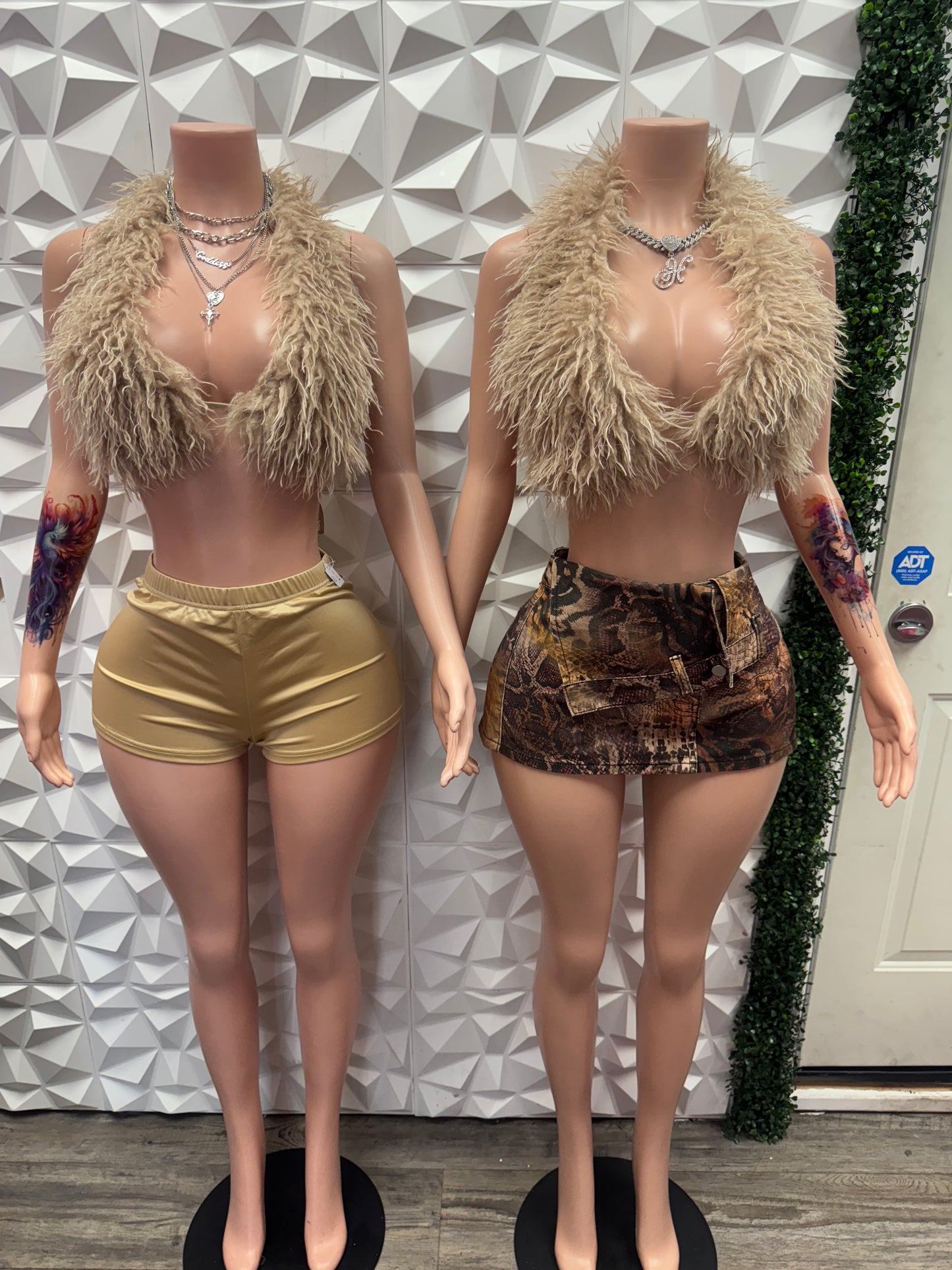 Vintage Animal Print Mix Skirt