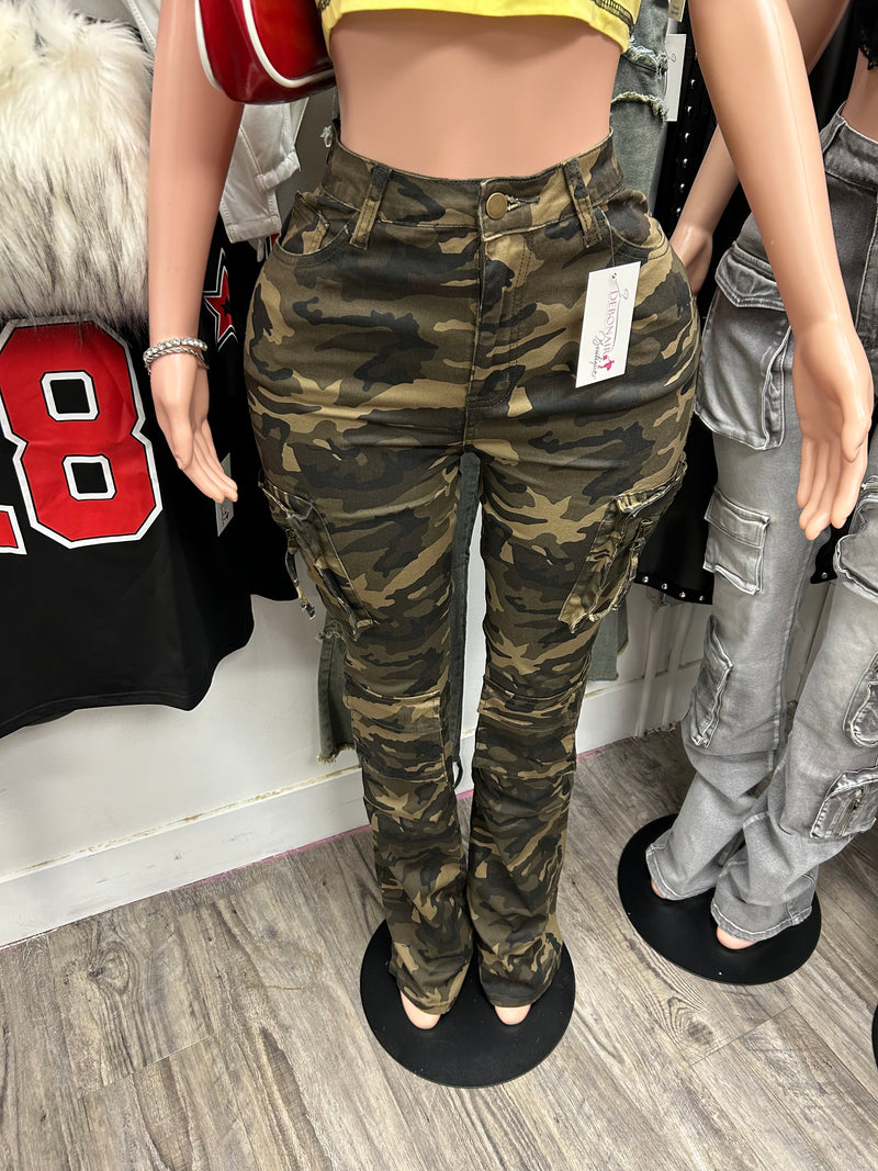 Camo Tall Girl Friendly Cargo Pants