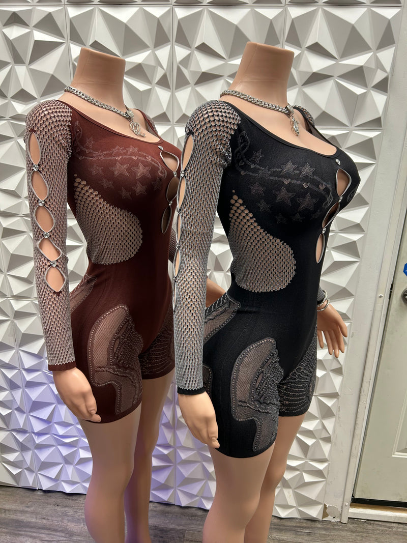 Unique Design Mesh Romper