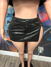 Unique Leather Double Zip Skirt