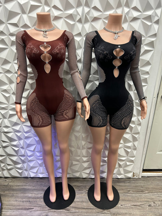 Unique Design Mesh Romper