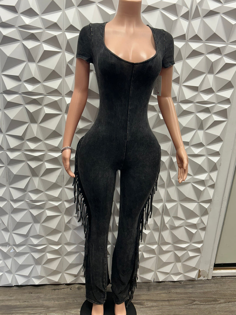 Fringe Washed Jumpsuit