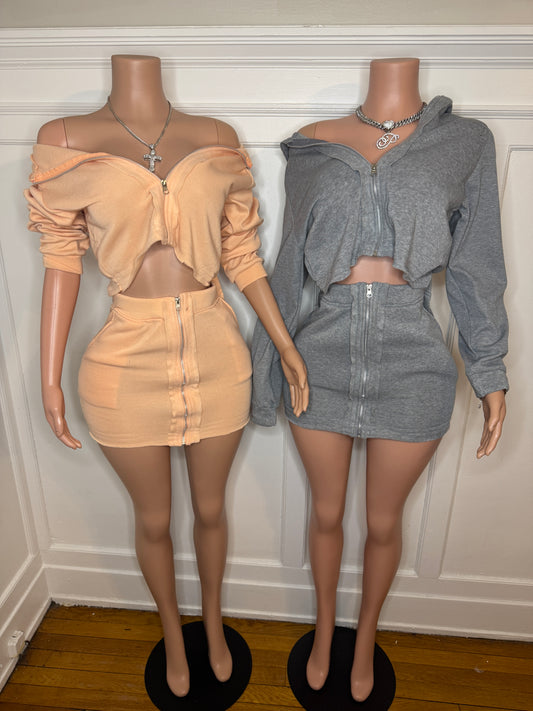 Chill Hoodie Skirt Set