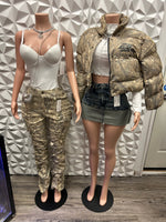 Detailed Nude Camo Jacket