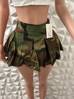 Camo Pleated Skirt