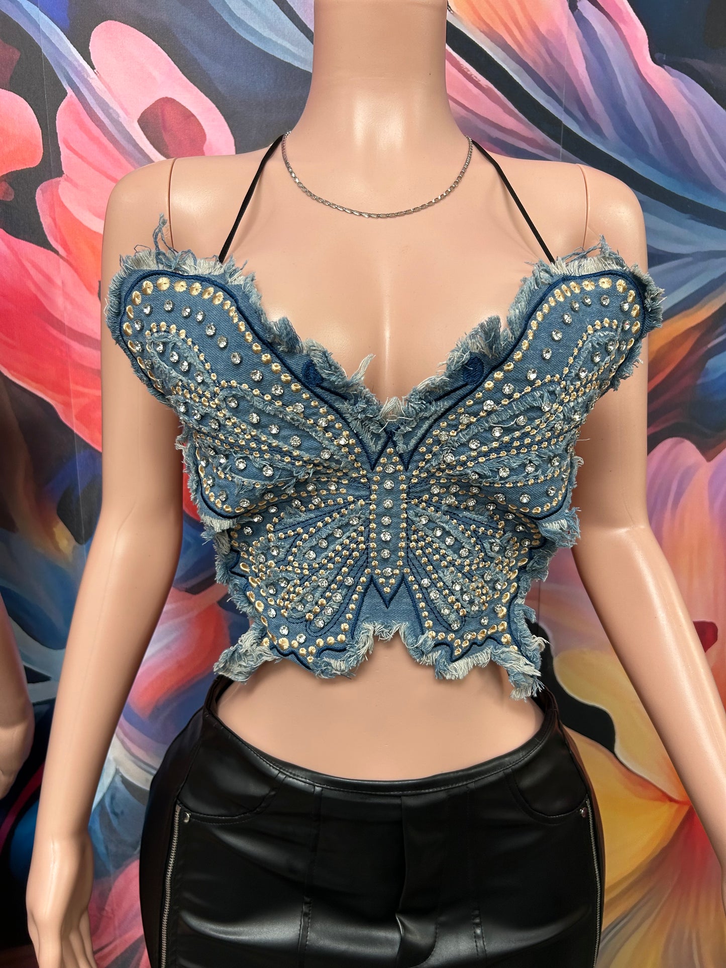 Denim Butterfly Top