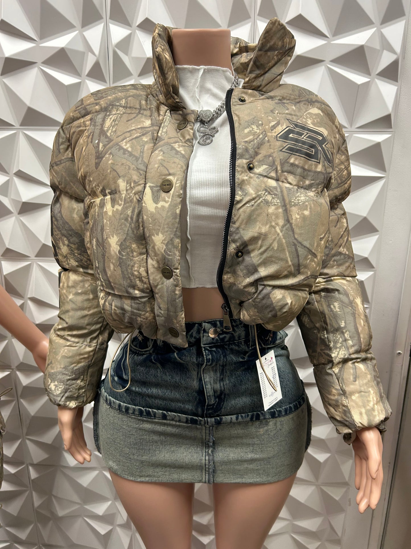 Detailed Nude Camo Jacket