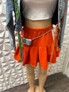 Orange Pleated Skort