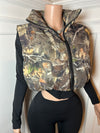 Unique Nature Print Puffer Vest