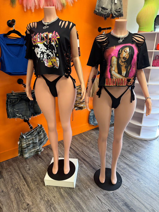 Custom Aaliyah Graphic & Thong