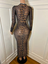 The Animal Print Mesh Dress