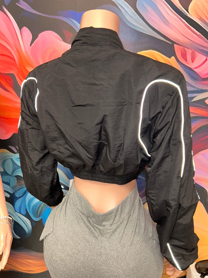 Reflective Crop Winbreaker jacket