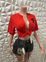 Red Cross Crop Top