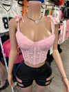 Shoulder Bowknot Corset Top