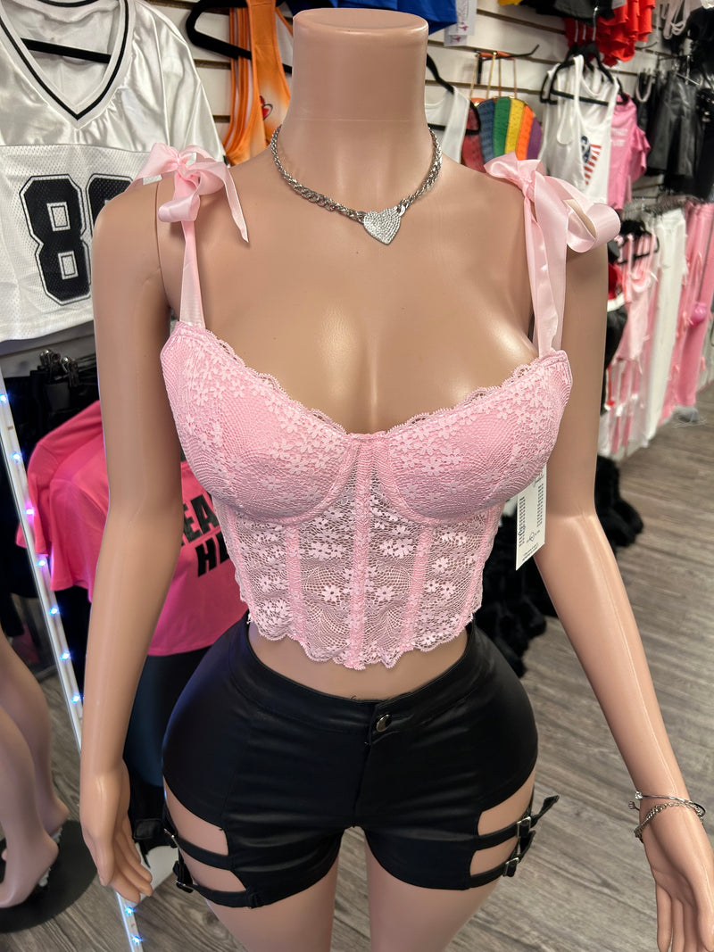 Shoulder Bowknot Corset Top