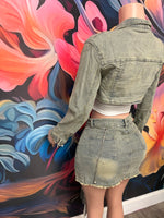 Unique Denim Skirt set