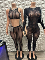 Sexy Maze Design Mesh Jumpsuit