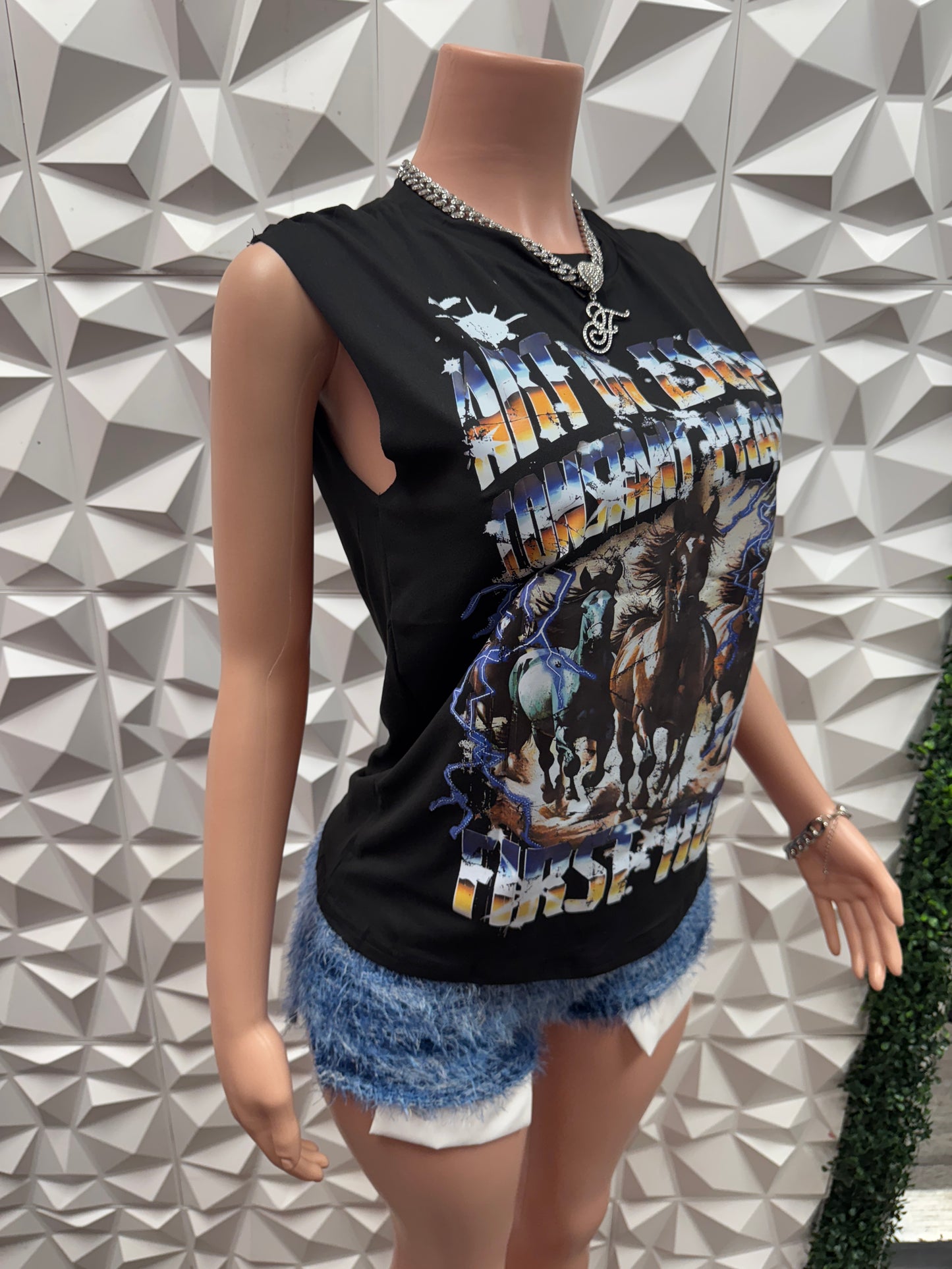 Wild Horse sleeveless Graphic Top