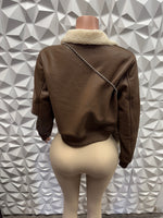 Brown Leather Fur Lined Jacket