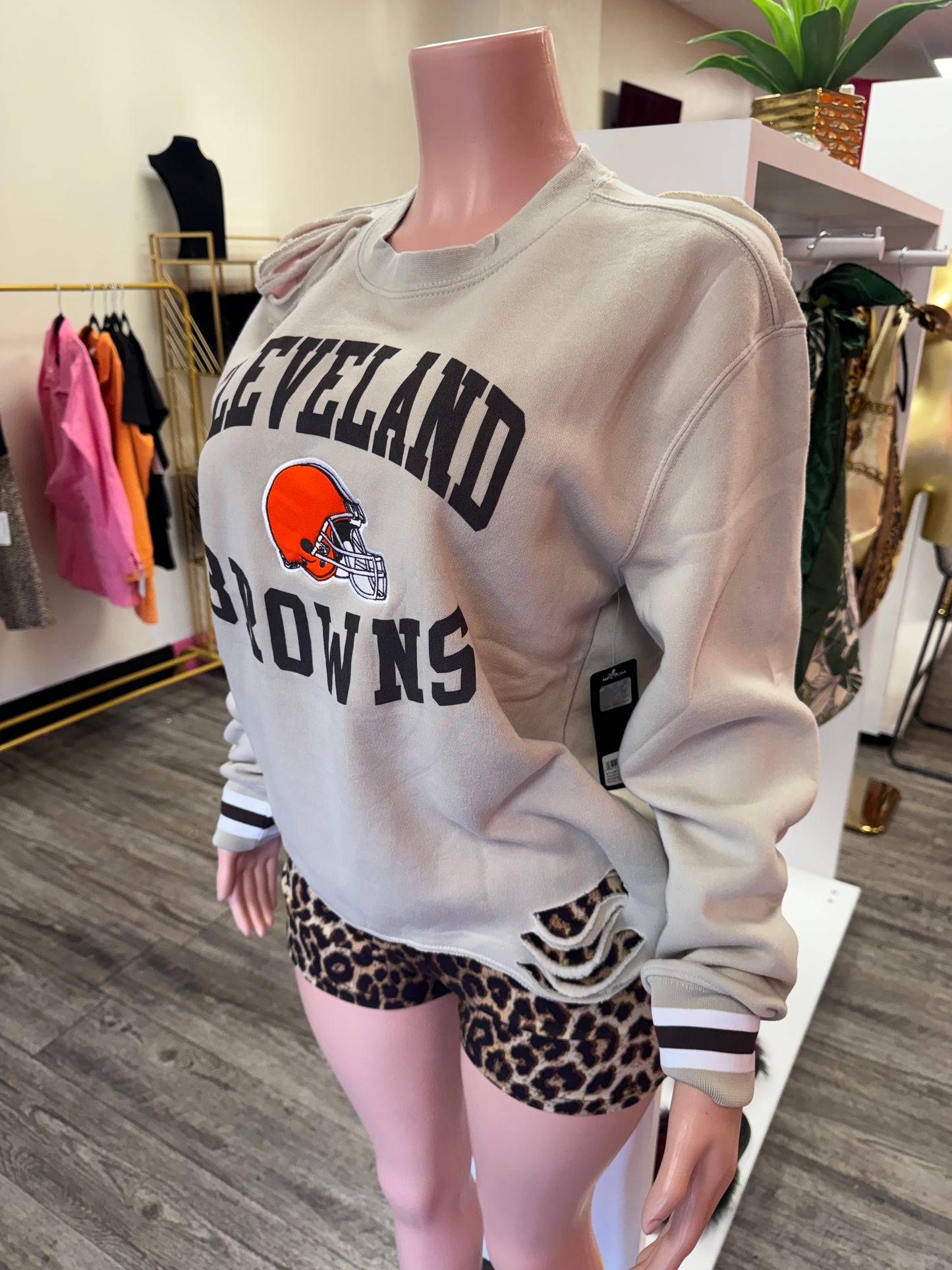 Browns Custom Distressed Sweatshirt