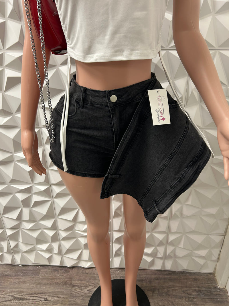 Irregular Denim Skort