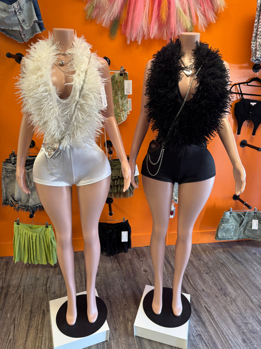 Baddie Fur Romper