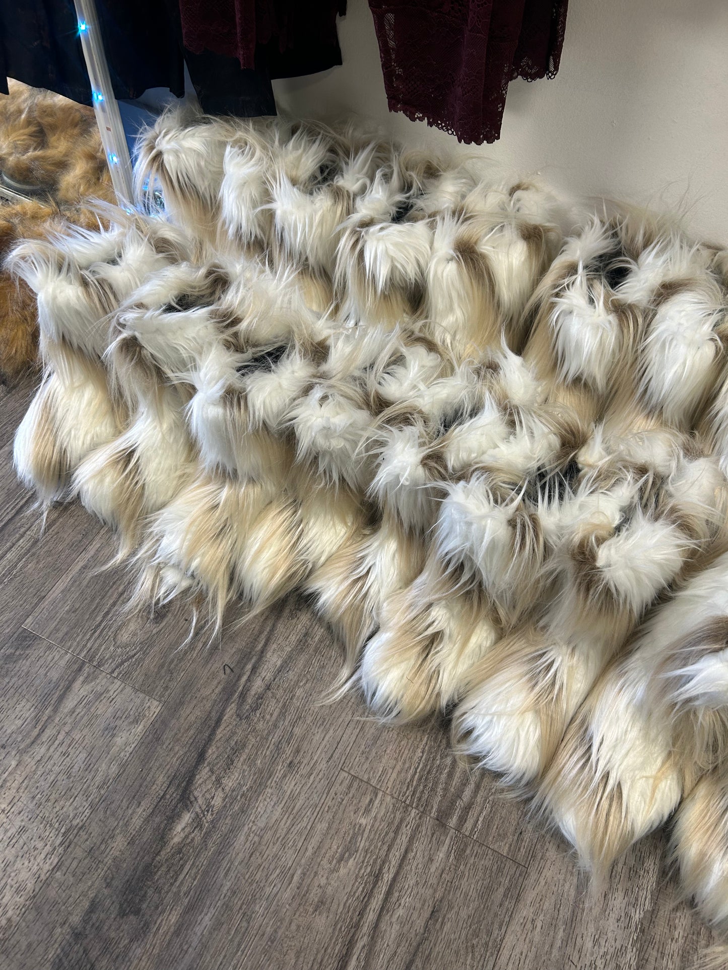 Unique Short Mix Color Fur Boots