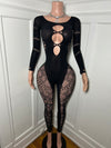 Black Mesh Jumpsuit Wholesale