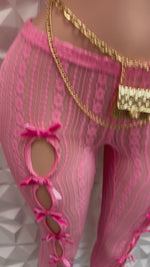 Pink Front Bow Leggings