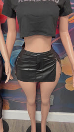 Unique Leather Double Zip Skirt